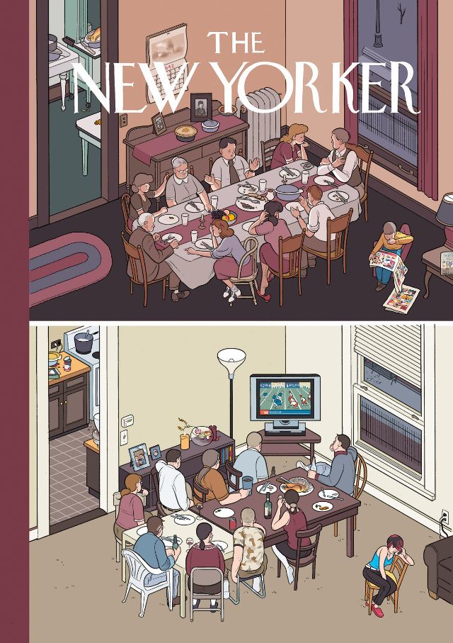 Chris Ware, "The New Yorker - Thanksgiving Conversation", 2006