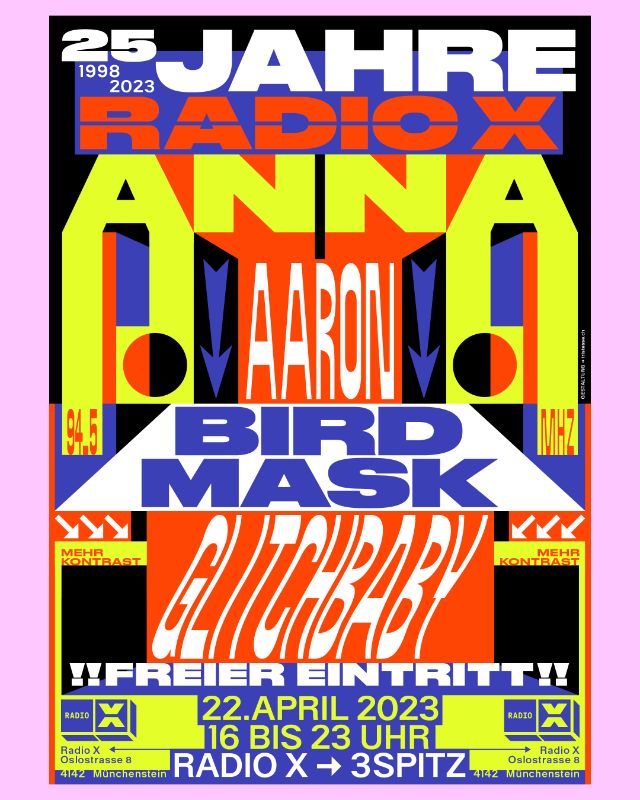 Flyer für Konzertabend 25 Jahre Radio X