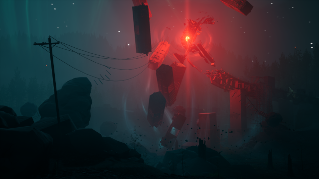 Ein Screenshot aus einem Videospiel zeigt in der Luft schwebende Gegenstände