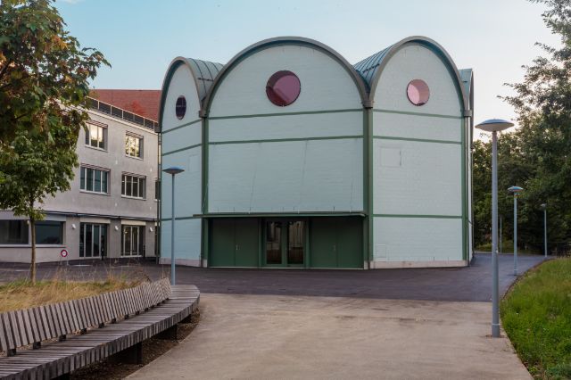 Das Foto zeigt die neue Architektur des Konzerthauses Kuppel