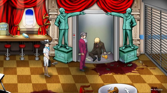 Edgeworth untersucht einen Tatort.