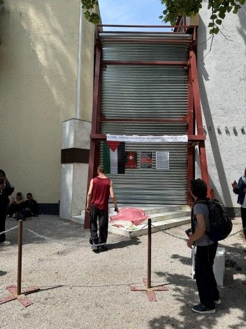 Proteste gegen die Teilnahme Israels an der Biennale