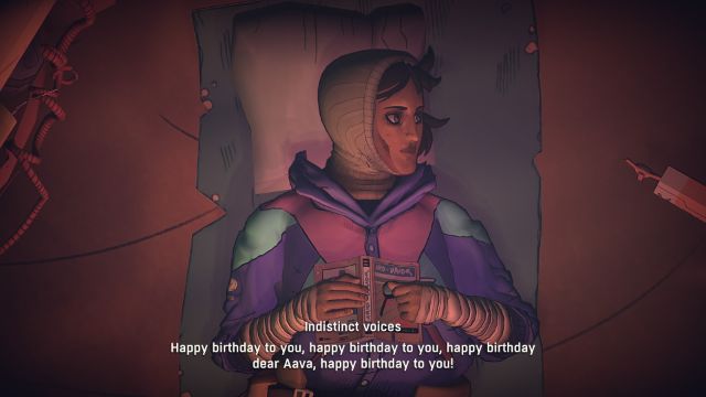 videogame character in a tend