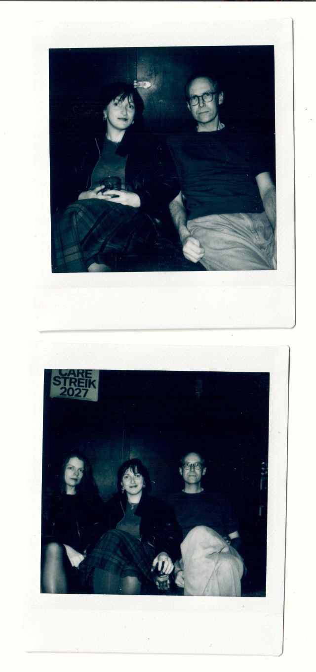 2 polaroids zeigen 2 bis 3 menschen
